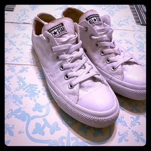 All white Chuck Taylor’s